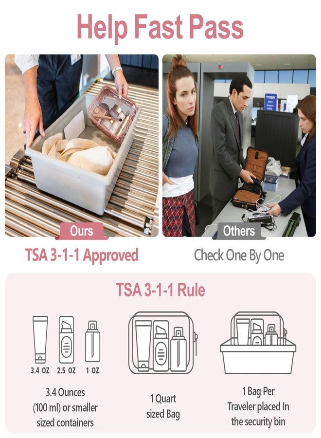 F-color TSA Approved Toiletry Bag 3 Medium - Clear Toiletry Bag Clear Makeup for Women, Quart Size Travel Bag, Carry on Airport Airline Compliant Bag, Leopard Print(for age 12 or above) - Image 2
